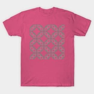 floral cross cut pattern in gray T-Shirt